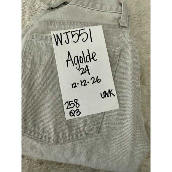 AGOLDE Criss Cross Jeans Women's 24 in Gray 100% Organic Cotton Light Wash - Picture 3 of 8